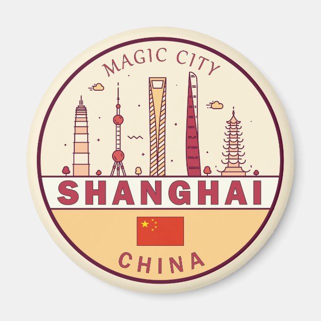 Imán Shanghái: El emblema de la línea aérea de China (Frente)