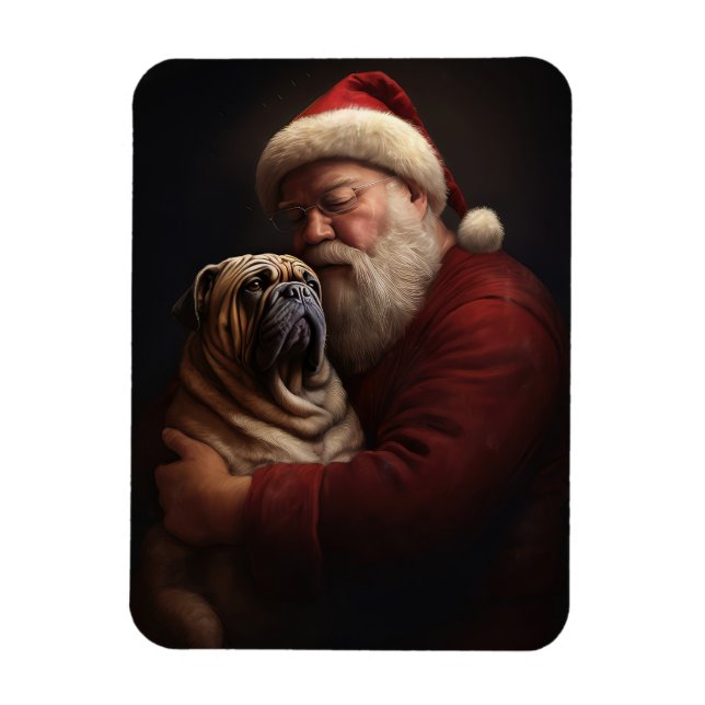 Imán Shar Pei Con Navidades festivos de Santa Claus (Vertical)