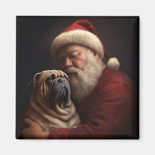 Imán Shar Pei Con Santa Claus Navideño Festivo