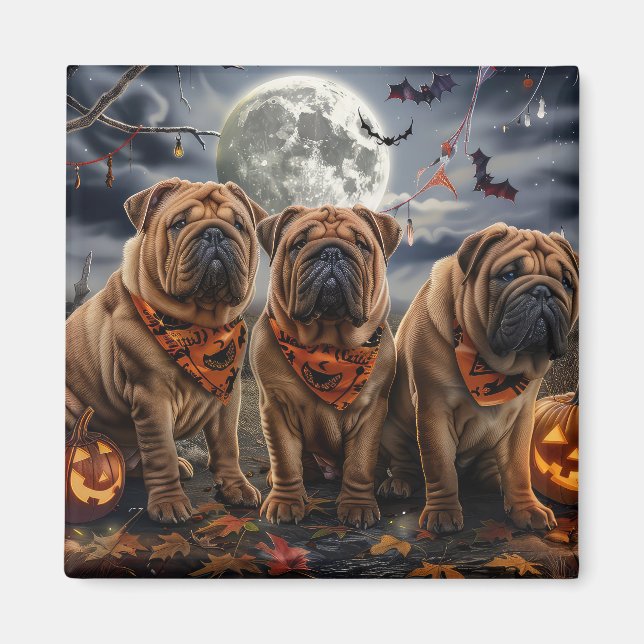 Imán Shar Pei Halloween Spooky (Frente)