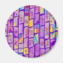 Sharp Purple Bricks Magnet
