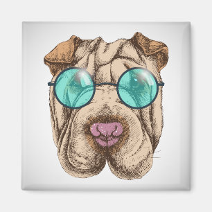 Imán Sharpei Con Lentes De Sol