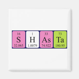 Imán Shasta periodic table name magnet