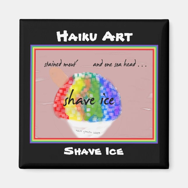 Imán Shave Ice Haiku Art Magnet (Frente)