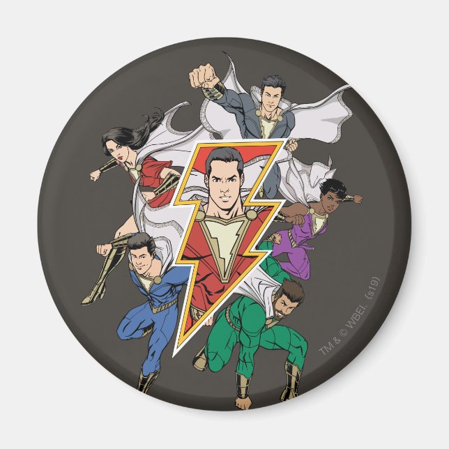 Imán ¡SHAZAM! | Gráfico de la familia Shazam (Frente)
