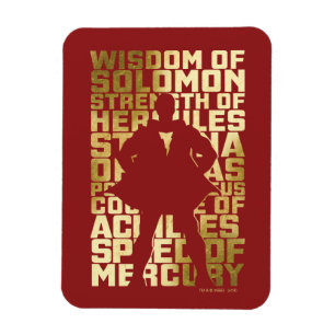 Imán ¡SHAZAM! gráfico de oro de la tipografía de las