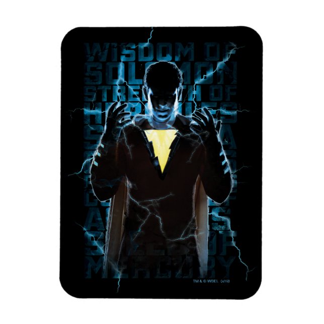 Imán ¡SHAZAM! | Shazam & Abilities Lightning Typography (Vertical)