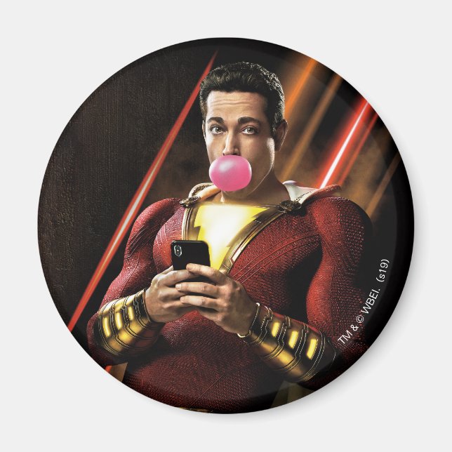 Imán ¡SHAZAM! | Shazam Bearing Bubble Gum (Frente)