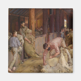 Imán Shearing the Rams (Arte Australiano) (Tom Roberts)