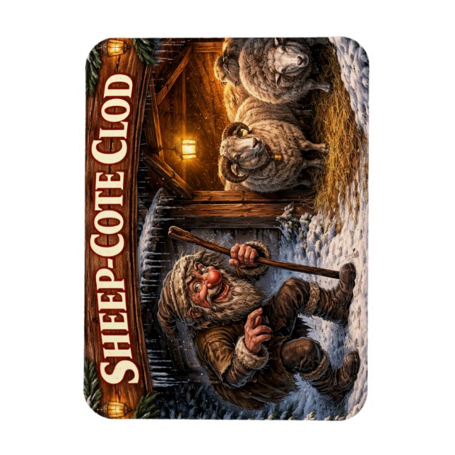 Imán Sheep Cote Clod Icelandic Yule Lad Postcard (Vertical)