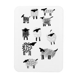 Imán Sheep doodles