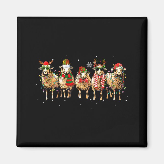 Imán Sheep Santa Xmas Funny Sheep Lover Gift Christmas  (Frente)