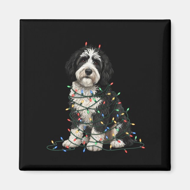 Imán Sheepadoodle Christmas I'm Fine Everything Is Fine (Frente)