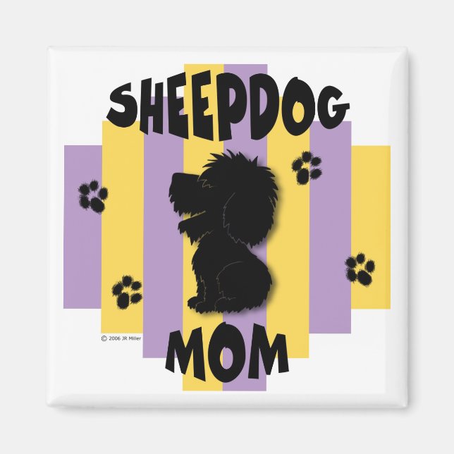 Imán Sheepdog Mom Magnet (Frente)