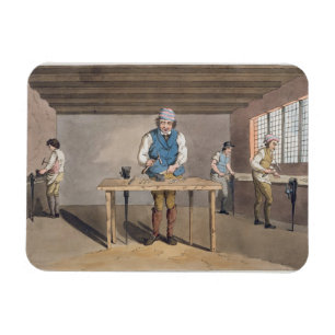 Imán Sheffield Cutler, de 'Costume of Yorkshire' engr