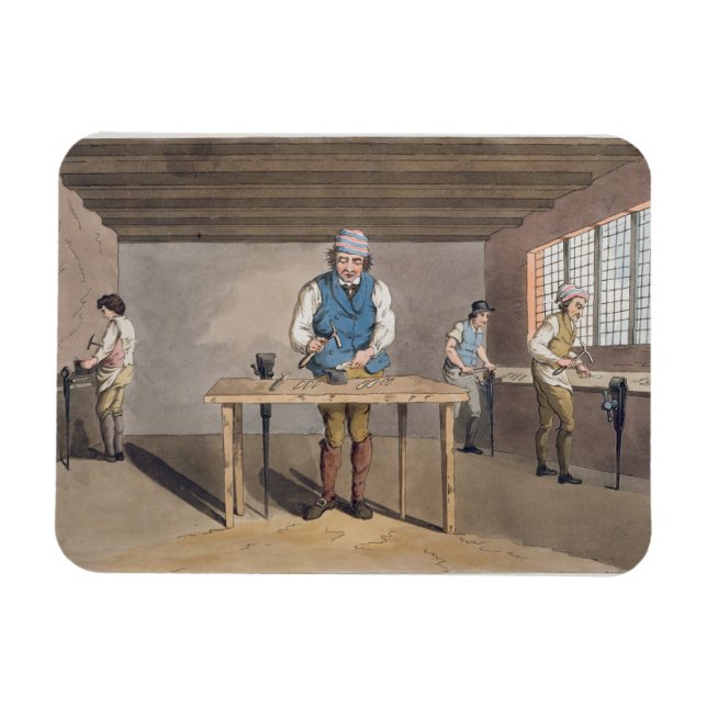 Imán Sheffield Cutler, de 'Costume of Yorkshire' engr (Horizontal)