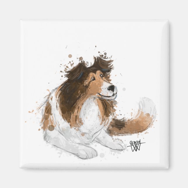 Imán Sheldon el Sheltie (Frente)
