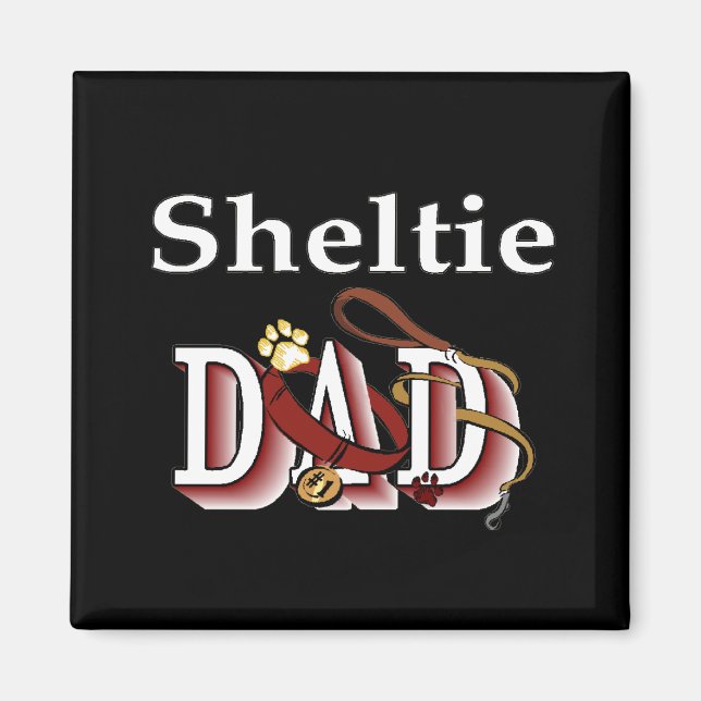 Imán sheltie dad dad Magnet (Frente)