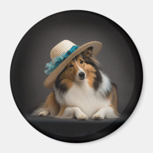 Imán Sheltie en un Gorra