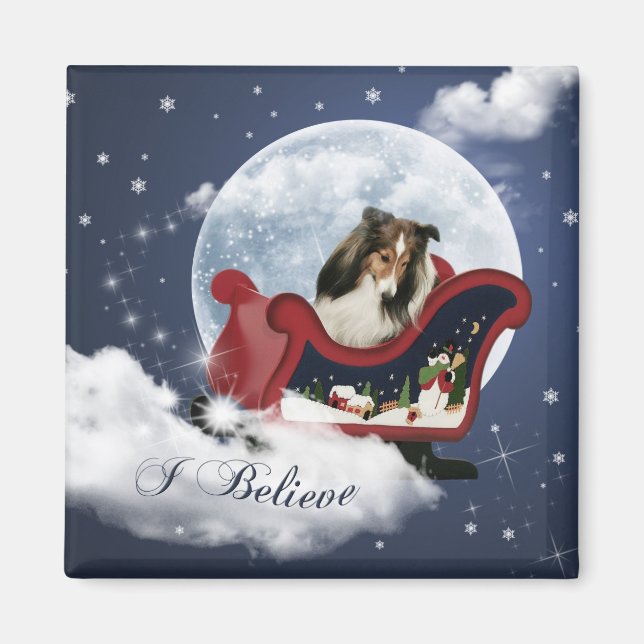Imán Sheltie, Navidades mágicos (Frente)