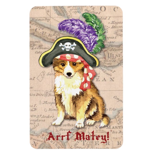 Imán Sheltie Pirate (Vertical)