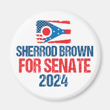 Sherrod Brown por la bandera de Ohio en las elecci