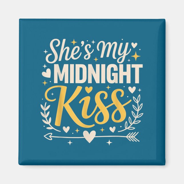 Imán She's My Midnight Kiss Happy New Year Matching Cou (Frente)