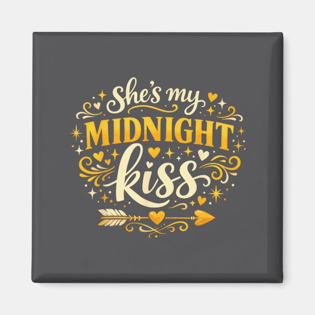 Imán She's My Midnight Kiss Happy New Year Matching Cou (Frente)