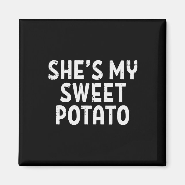 Imán Shes My Sweet Potato Mateo Parejas Acción de Graci (Frente)