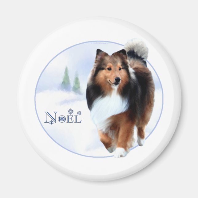 Imán Shetland Sheepdog Noel - Magnet (Frente)