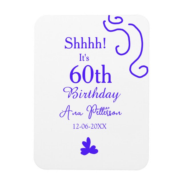 Imán Shhhh es el cumpleaños número 60 añadir nombre mor (Vertical)