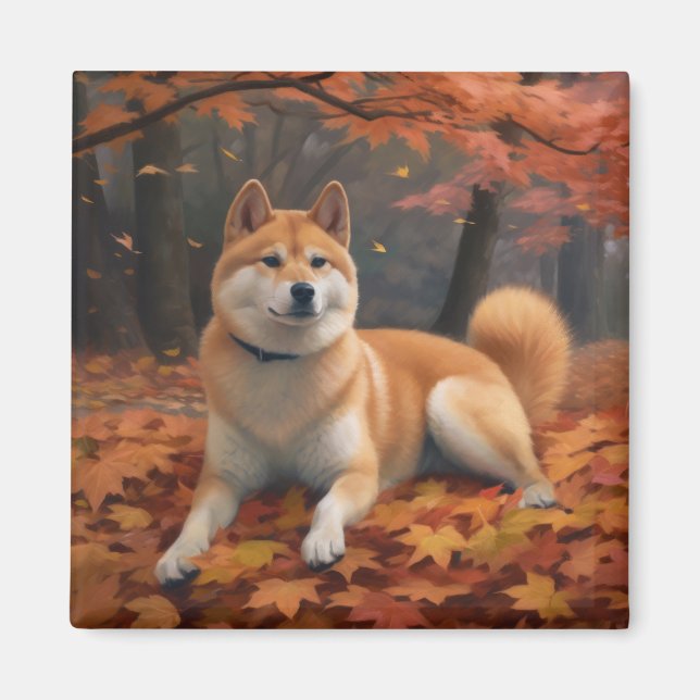 Imán Shib Inu en otoño se inspira (Frente)