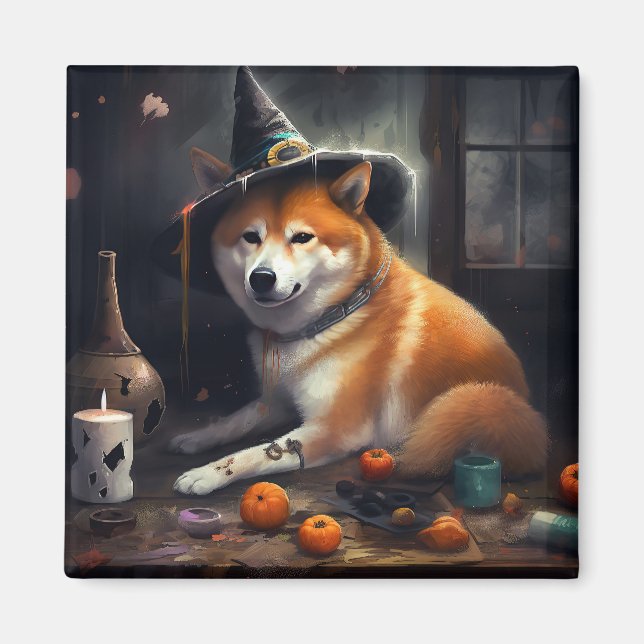 Imán Shiba Inu Calabazas Halloween Da Miedo (Frente)
