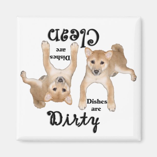 Imán Shiba Inu Puppy Amantes del lavaplatos Magnet (Frente)