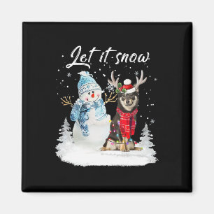 Imán Shiba Inu Santa Dog Navidades Snowman Xmas Pajama