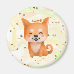 Imán Shiba Inu sonriente