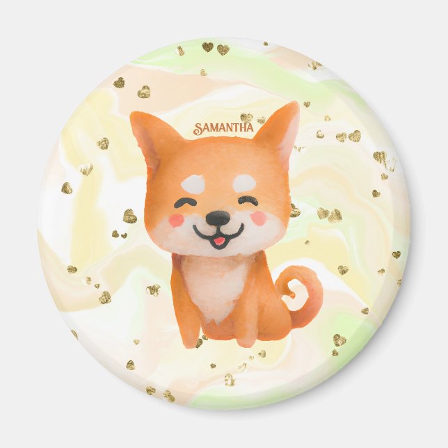 Imán Shiba Inu sonriente (Frente)