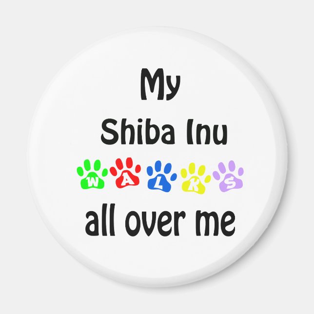 Imán Shiba Inu Walks Design (Frente)