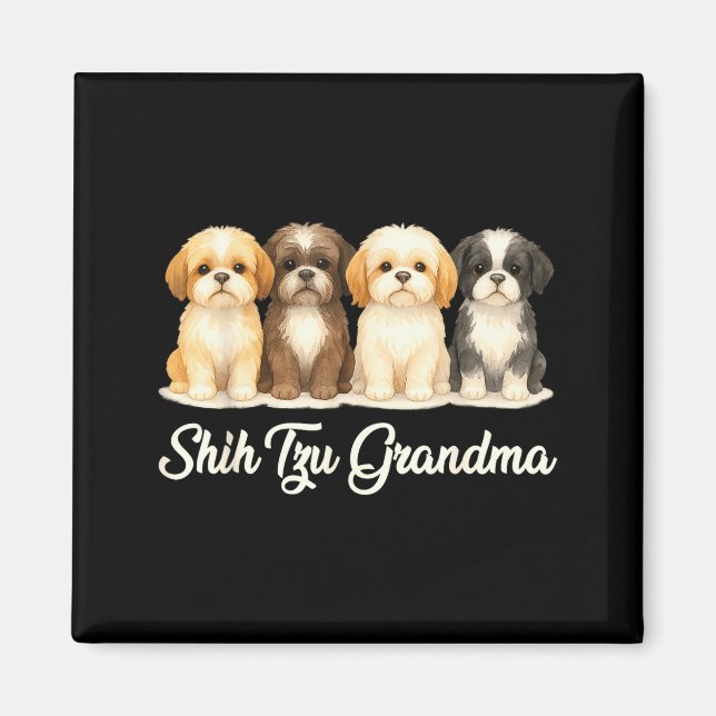 Imán Shih Tzu Grandma Cute Dog Lover Gift Funny Women P (Frente)