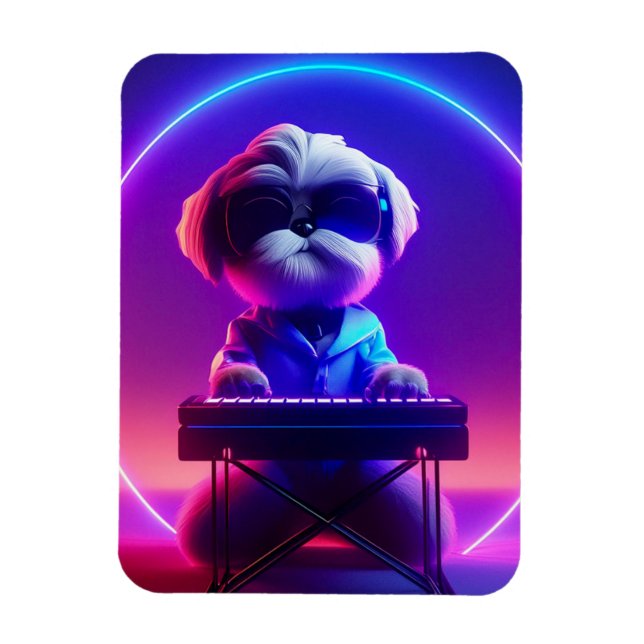 Imán Shih Tzu jugando al piano (Vertical)