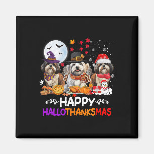 Imán Shih Tzu Navidades de perros felices Hallothankmas