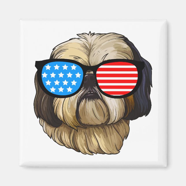 Imán Shih Tzu Patriótico (Frente)