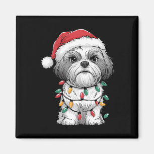 Imán Shih Tzu Santa Luces del árbol de Navidad Xmas Amo
