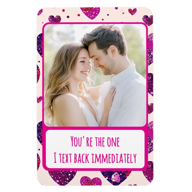 Imán Shimmer Purple Heart Txt Back Inmediatamente Flexi (Vertical)