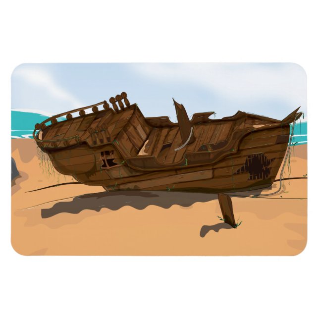 Imán Shipwreck con playas (Horizontal)