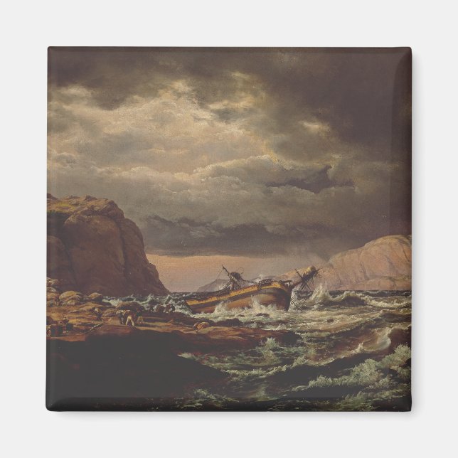 Imán Shipwreck on the Norwegian Coast by Johan Dahl  (Frente)