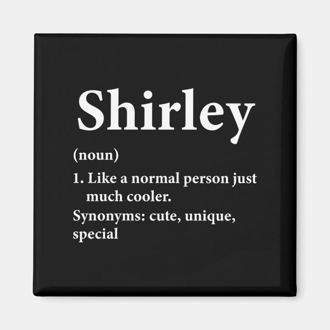Imán Shirley Name Definition Funny D  (Frente)
