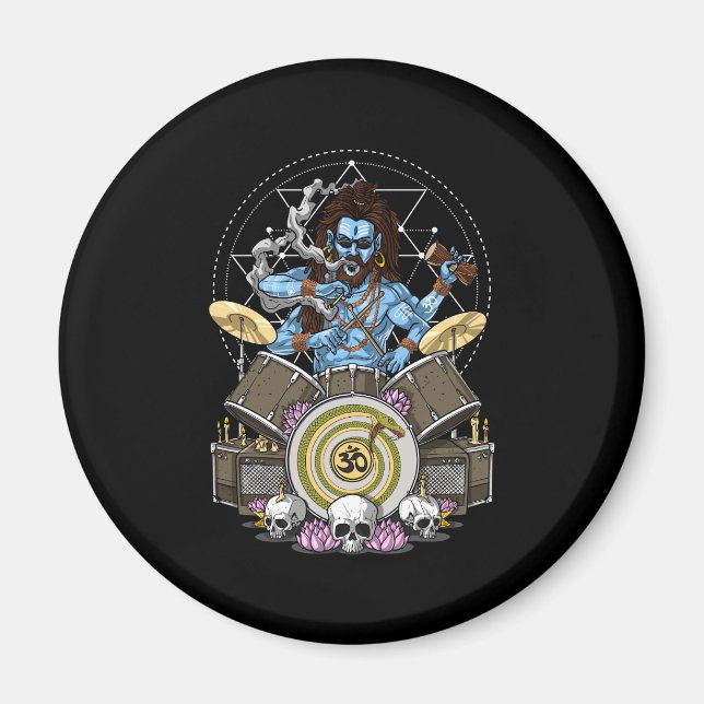 Imán Shiva Heavy Metalizado Drummer (Frente)