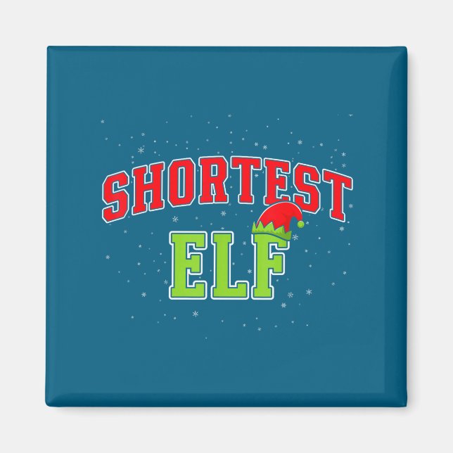 Imán Shortest Elf Christmas Family Matching Group Xmas  (Frente)