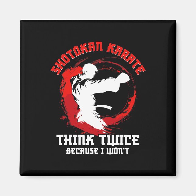 Imán Shotokan Karate Practicionator piensa dos veces en (Frente)